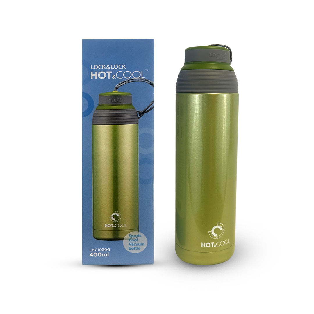 SPORTS COOL VACUUM BOTTLE 400ML GREEN