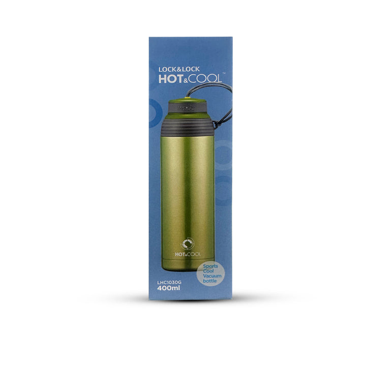 SPORTS COOL VACUUM BOTTLE 400ML GREEN