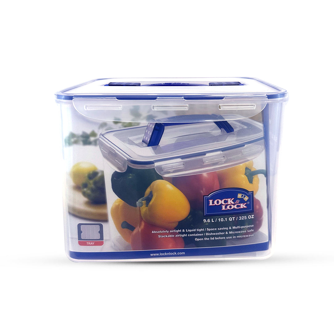 RECTANGULAR TALL PP CONTAINER 9.6L W/HANDLE(Tray) (HPL885)