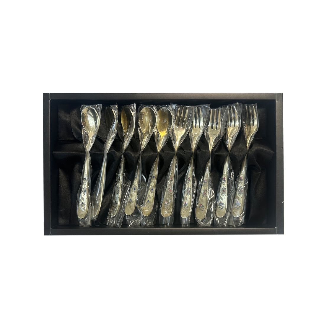 GOLDEN BELL STAINESS TEA SPOON & FORK 10P SET