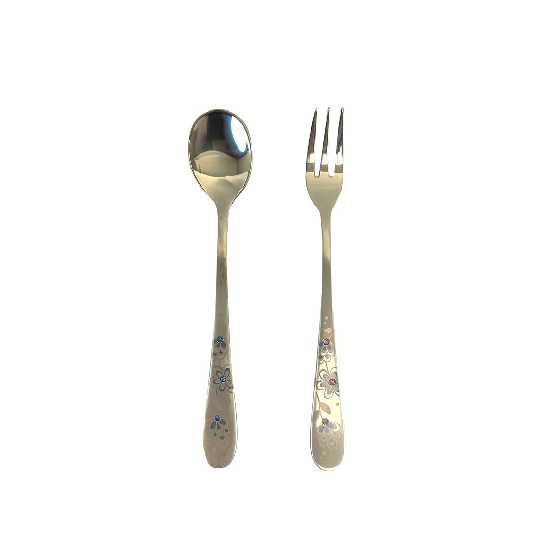 GOLDEN BELL STAINESS TEA SPOON & FORK 10P SET