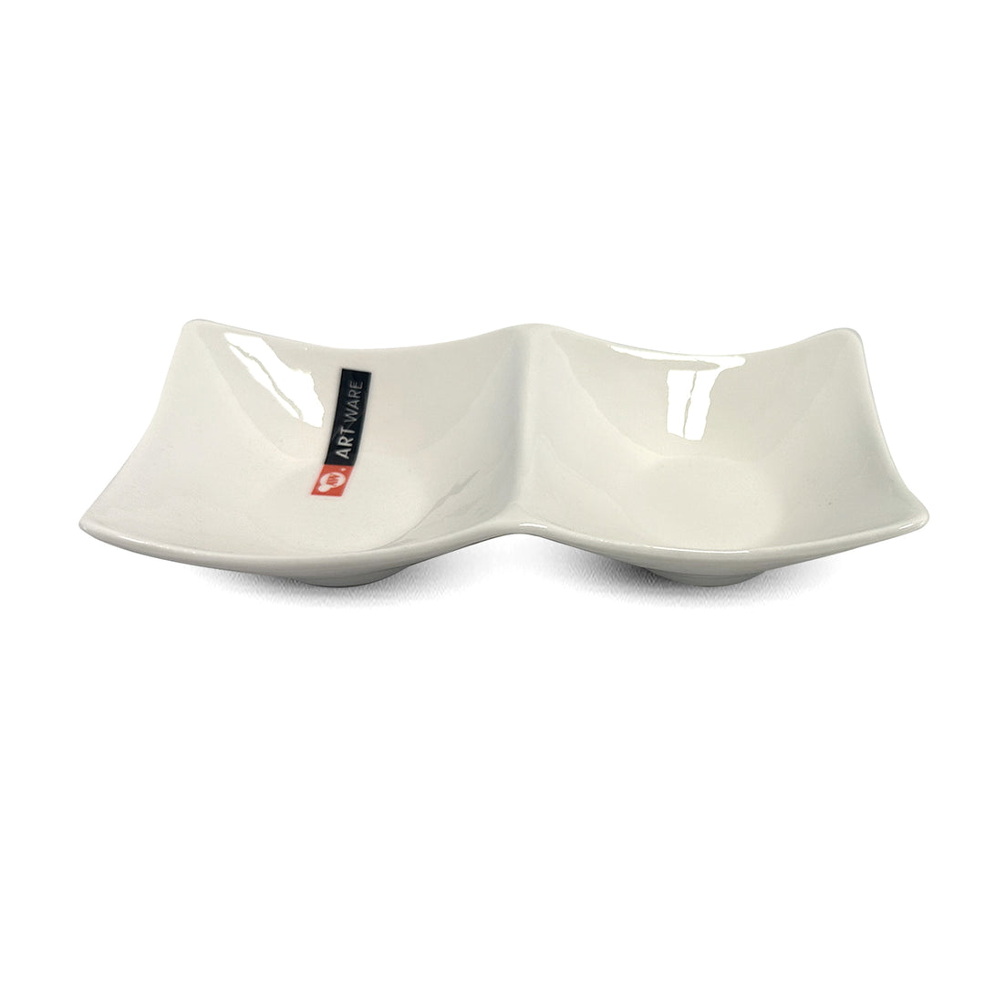 Rectangular 2-Compartment Divided Plate 22CM